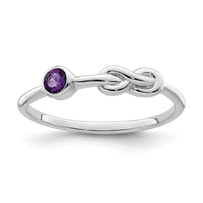 Sterling silver amethyst infinity ring