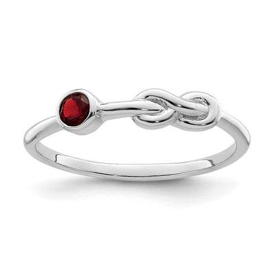 Sterling silver garnet infinity ring