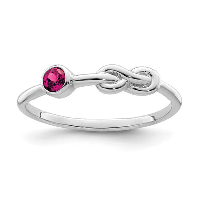 Sterling silver ruby infinity ring