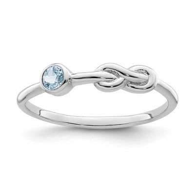 Sterling silver aquamarine infinity ring