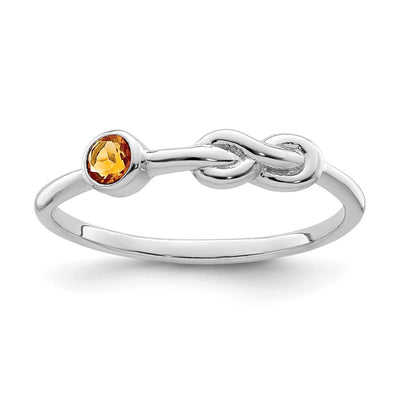 Sterling silver citrine infinity ring