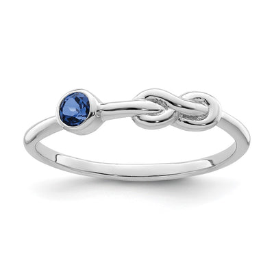 Sterling silver sapphire infinity ring