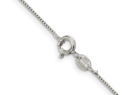 Sterling silver box link anklet, another view