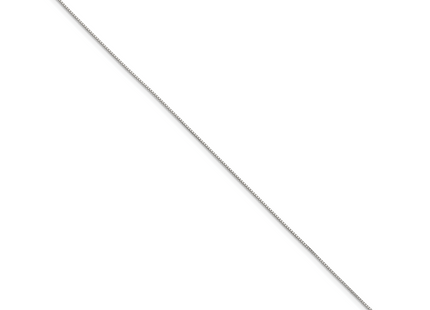 Sterling Silver Box Chain Anklet, 9 x 0.8mm