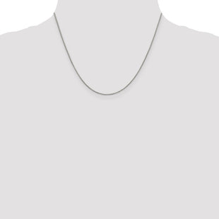 Sterling Silver Rhodium-plated . Box Chain with a extention