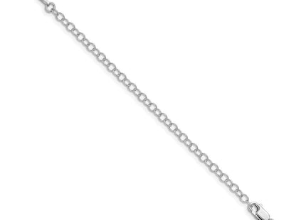 Sterling Silver Rhodium-plated Box Chain w/4in ext. (Style QBX024RH-22)