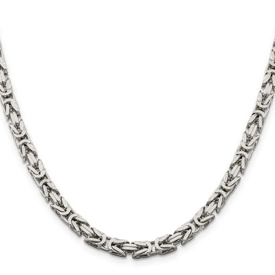 Sterling Silver Byzantine Chain, 20 x 5mm