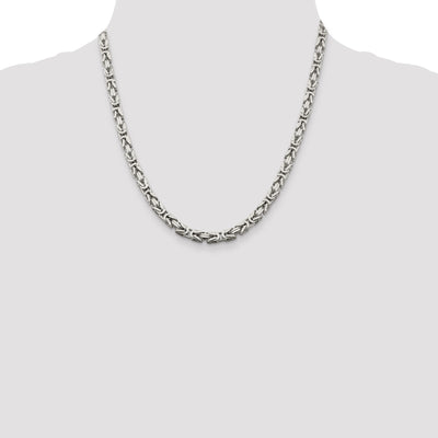 Sterling Silver Byzantine Chain, 20 x 5mm