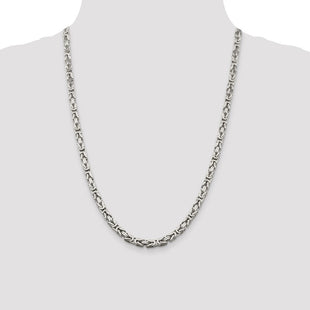 Sterling Silver Byzantine Chain (Style QBZ120-24)