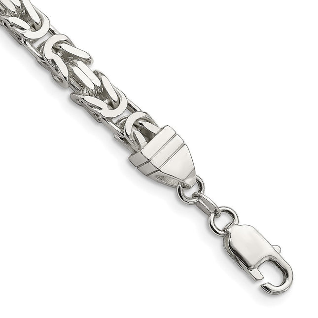 Sterling Silver Byzantine Bracelet, 8 x 6mm