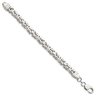 Sterling Silver Byzantine Bracelet, 9 x 7.5mm