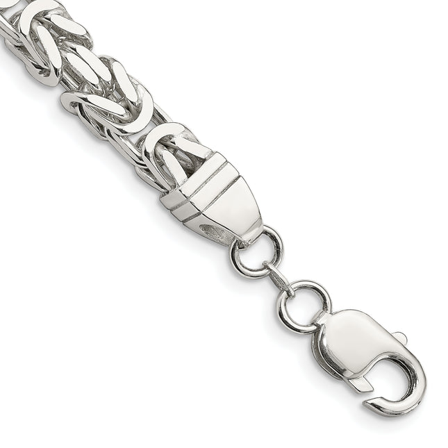 Sterling Silver Byzantine Bracelet, 9 x 7.5mm
