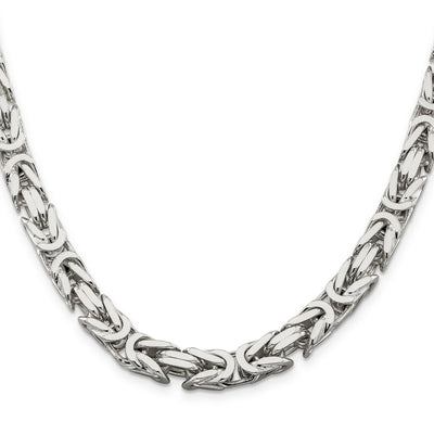 Sterling Silver Byzantine Chain, 24 x 8.25mm