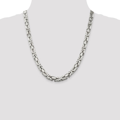 Sterling Silver Byzantine Chain, 24 x 8.25mm