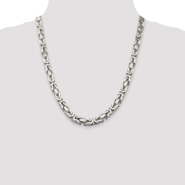 Sterling Silver Byzantine Chain, 24 x 8.25mm