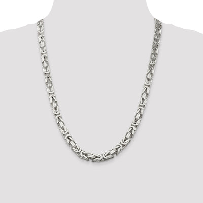 Sterling Silver Byzantine Chain, 24 x 8.25mm