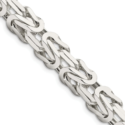 Sterling Silver Byzantine Chain, 24 x 8.25mm