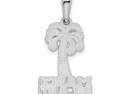 De-Ani Sterling Silver Rhodium-Plated Polished Marco Island Palm Tree Pendant