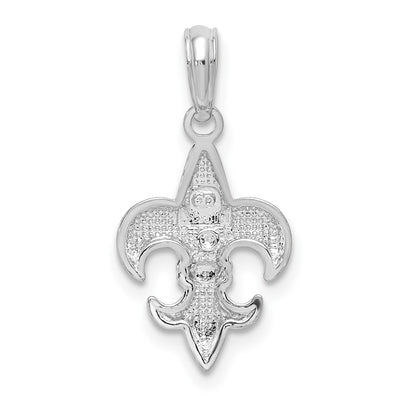 De-Ani Sterling Silver Rhodium-Plated Polished Fleur de lis Pendant