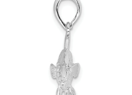 De-Ani Sterling Silver Rhodium-Plated Polished 3D Red Fish Pendant