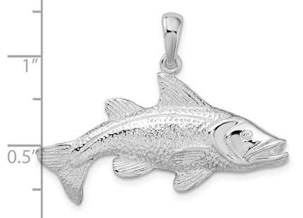 De-Ani Sterling Silver Rhodium-Plated Polished Red Fish Pendant