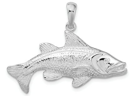 De-Ani Sterling Silver Rhodium-Plated Polished Red Fish Pendant