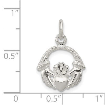 Sterling Silver Claddagh Charm, 21 x 15mm