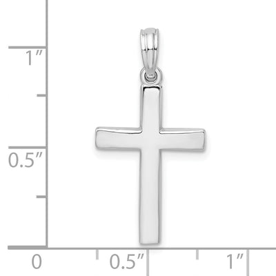 De-Ani Sterling Silver Rhodium-Plated Beveled Latin Cross Pendant