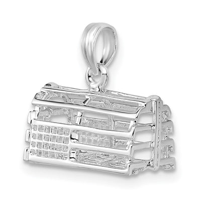 De-Ani Sterling Silver Rhodium-Plated Polished 3D Empty Lobster Trap Pendant
