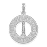De-Ani Sterling Silver Rhodium-Plated Kennebunkport Circle with Lighthouse Pendant