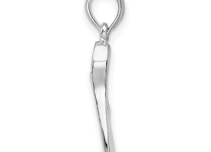 De-Ani Sterling Silver Rhodium-Plated Polished 3D Scuba Flipper Pendant, 22 x 7mm