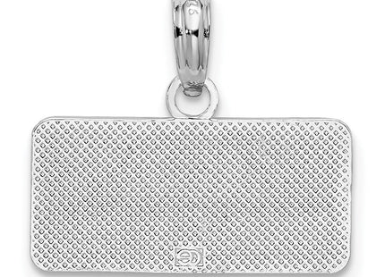 De-Ani Sterling Silver Rhodium-Plated OBX North Carolina License Plate Pendant (Style QC10317)