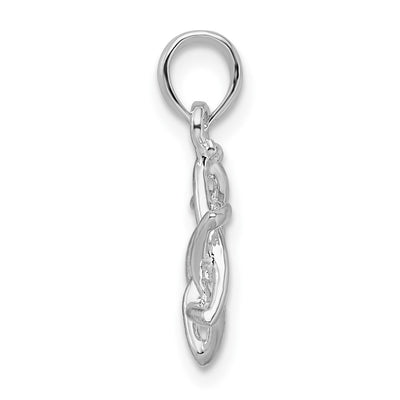 De-Ani Sterling Silver Rhodium-plated Polished 3D Cut-Out Star of David Pendant