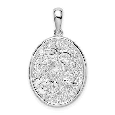 Sterling silver oval pendant