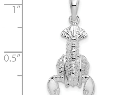 De-Ani Sterling Silver Rhodium-Plated Polished Moveable Lobster Pendant