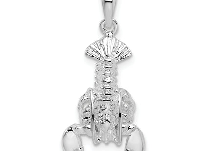 De-Ani Sterling Silver Rhodium-Plated Polished Moveable Lobster Pendant