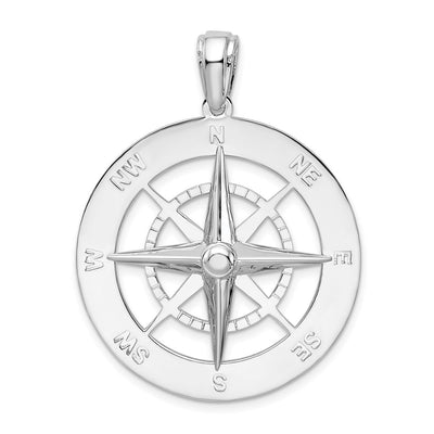 Sterling silver compass pendant