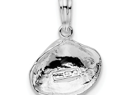 De-Ani Sterling Silver Rhodium-Plated Polished Clam Shell Pendant