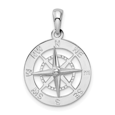 Sterling silver compass pendant