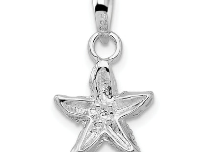 De-Ani Sterling Silver Rhodium-Plated Polished Starfish Pendant