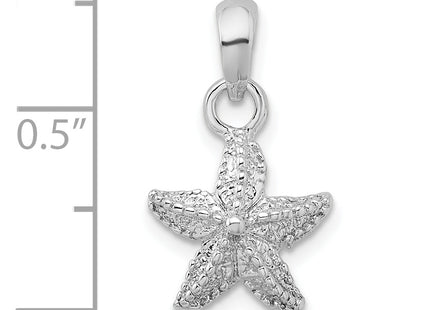 De-Ani Sterling Silver Rhodium-Plated Polished Starfish Pendant