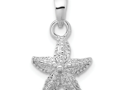 De-Ani Sterling Silver Rhodium-Plated Polished Starfish Pendant
