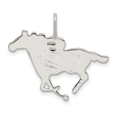 Sterling Silver Race Horse Charm, 25 x 30mm