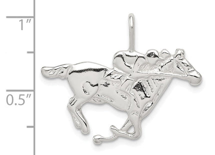 Sterling Silver Race Horse Charm (Style QC105)