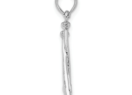 De-Ani Sterling Silver Rhodium-Plated Polished Baseball Bats and Ball Pendant
