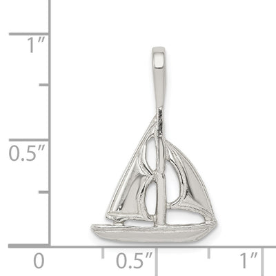 Sterling Silver Sailboat Charm, 25 x 16mm