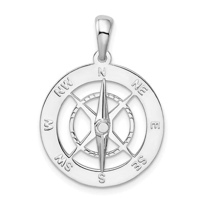 Sterling silver compass pendant