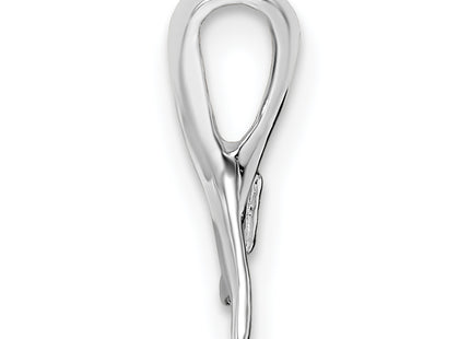 De-Ani Sterling Silver Rhodium-Plated Polished Mini Whale Tail Slide
