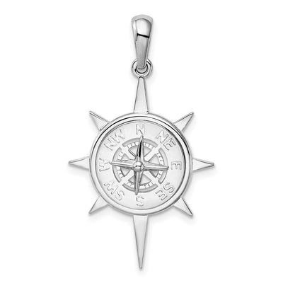 Sterling silver compass pendant