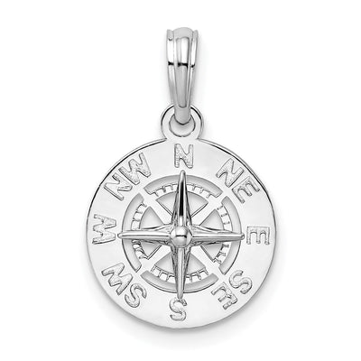 Sterling silver compass pendant